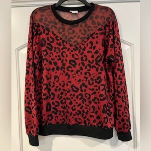 LuLaRoe Leopard Black and Red Lizzy Size small Valentines